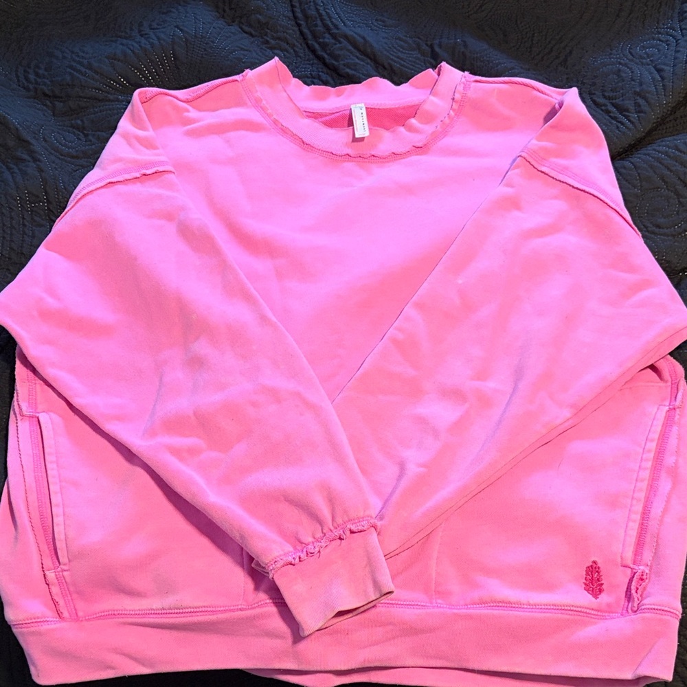 Pink Free People Crewneck Sweatshirt